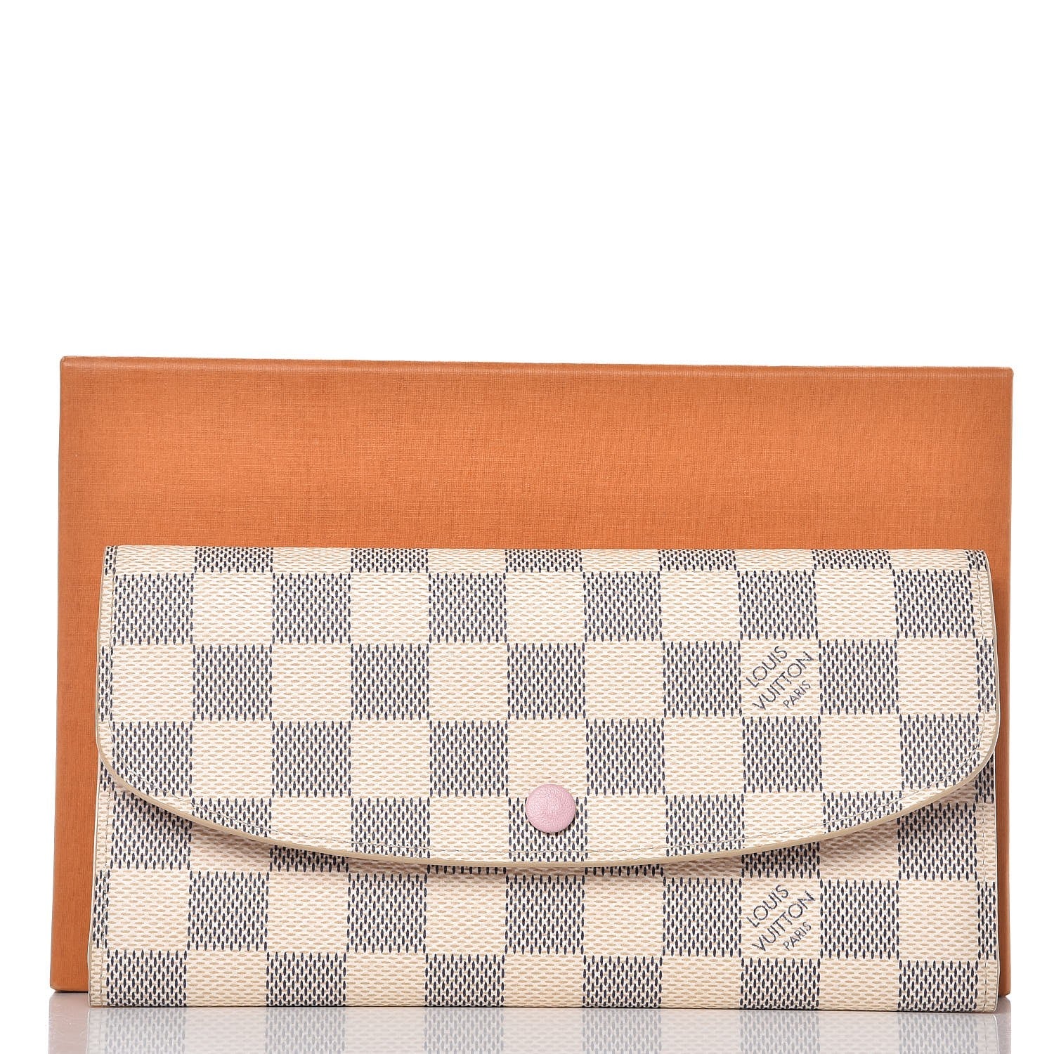 Louis Vuitton Damier Azur Emilie Wallet Rose Ballerine 7 of 7