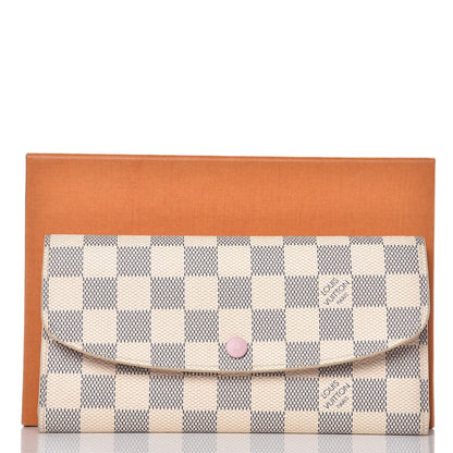 Louis Vuitton Damier Azur Emilie Wallet Rose Ballerine 7 of 7