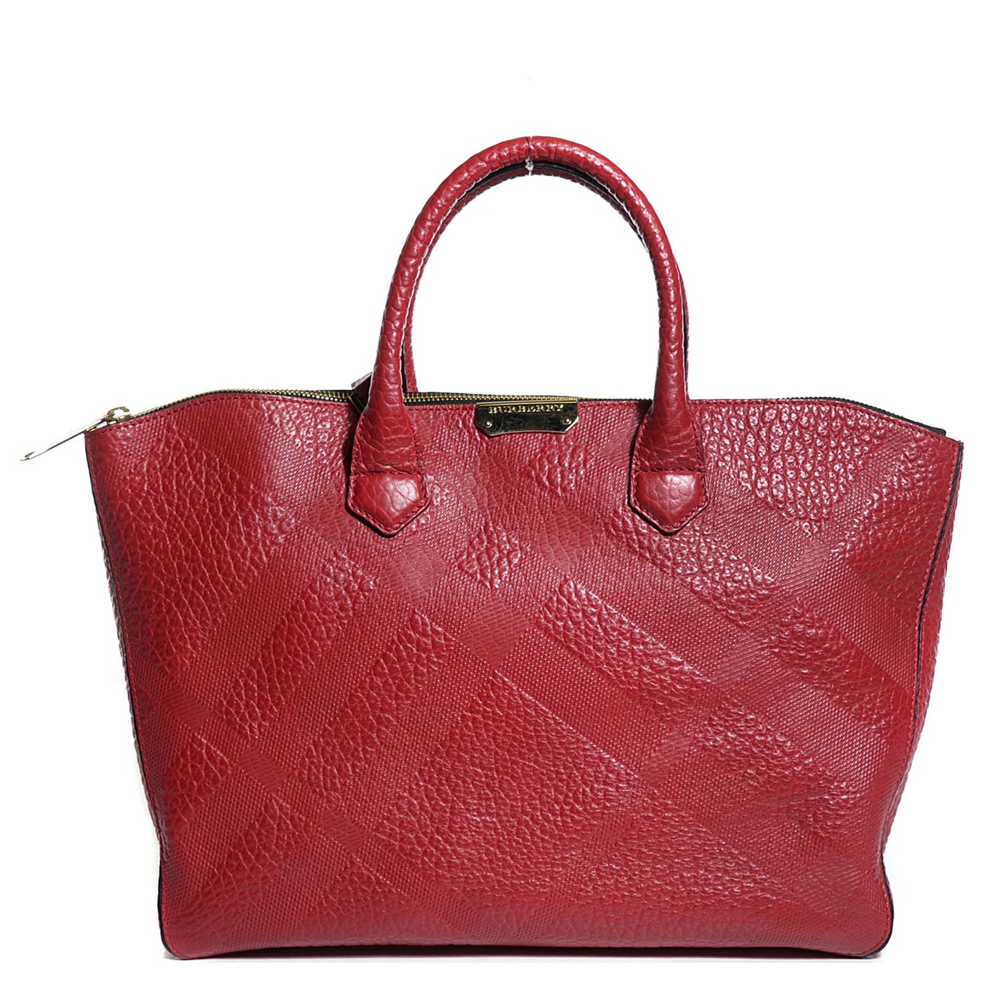 Heritage Grain Check Embossed Medium Dewsbury Tote Military Red