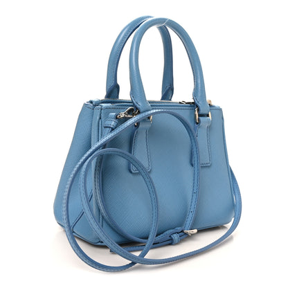 Prada Saffiano Lux Micro Galleria Double Zip Tote Turchese 3 of 9