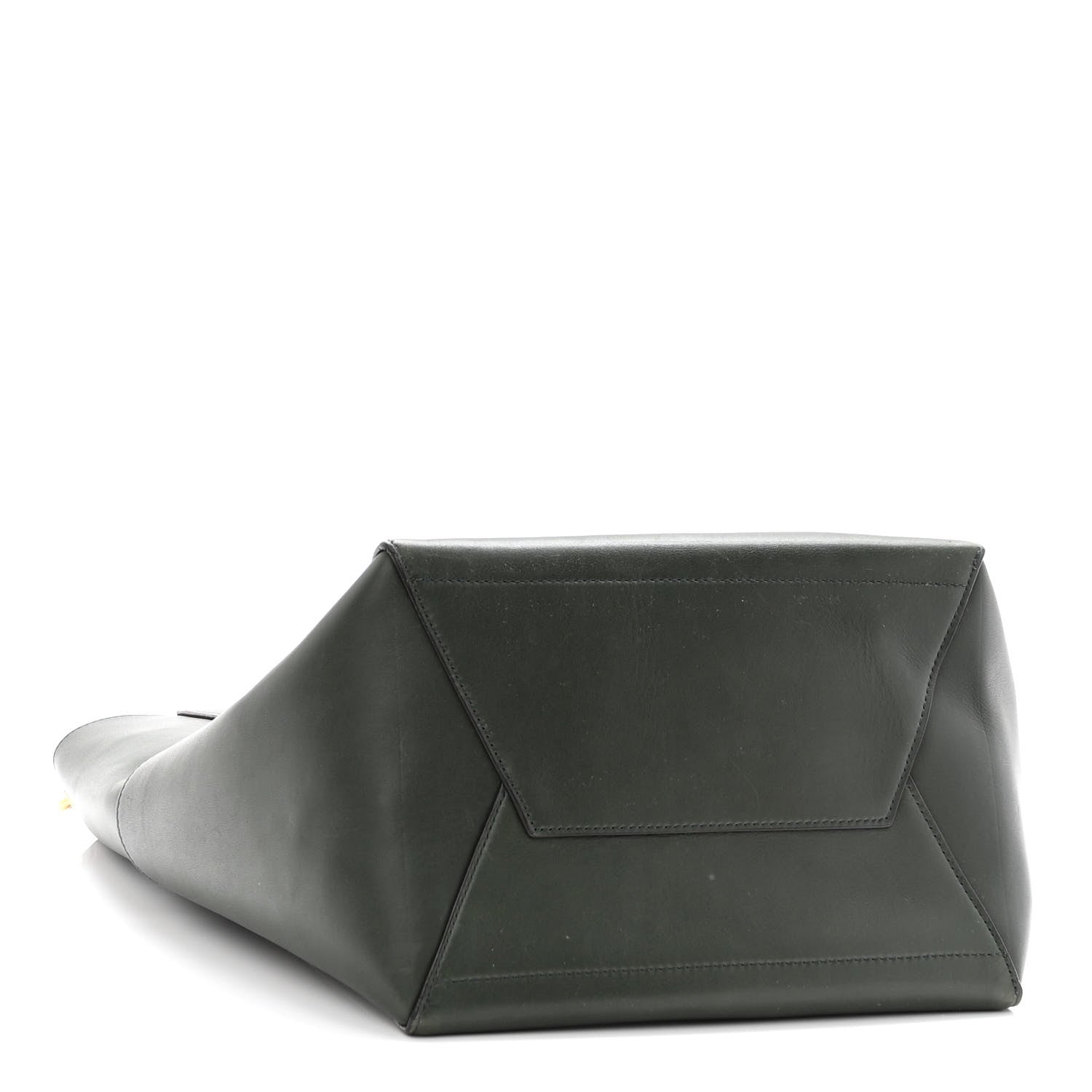 Celine Supersoft Calfskin Sangle Bucket Bag Bottle Green 4 of 9