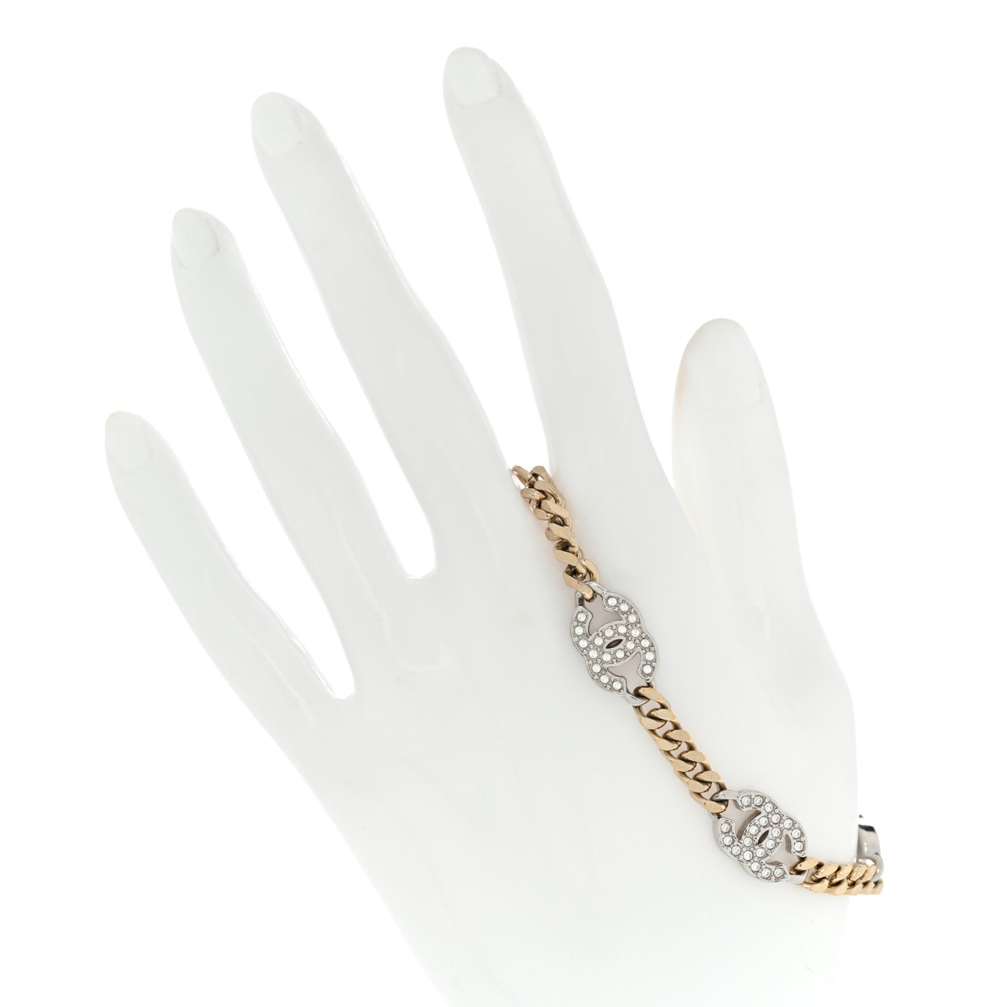 Crystal CC Chain Bracelet Gold Silver