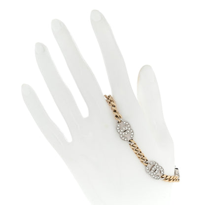 Chanel Crystal CC Chain Bracelet Gold Silver 2 of 4