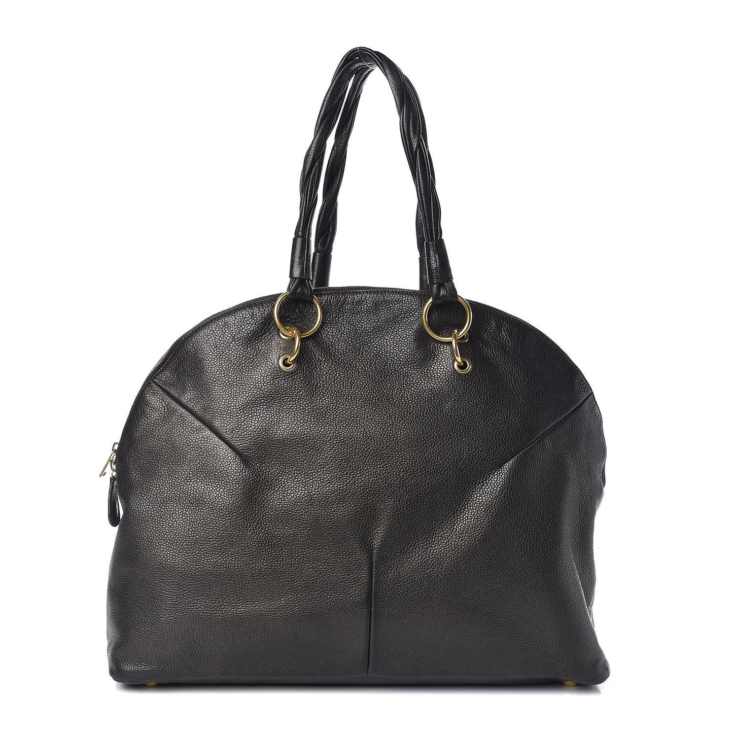 Metallic Calfskin Large Calypso Tote Grey