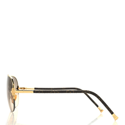 Louis Vuitton Monogram Petite Viola Pilote Aviator Sunglasses Z0571U Brown 3 of 8