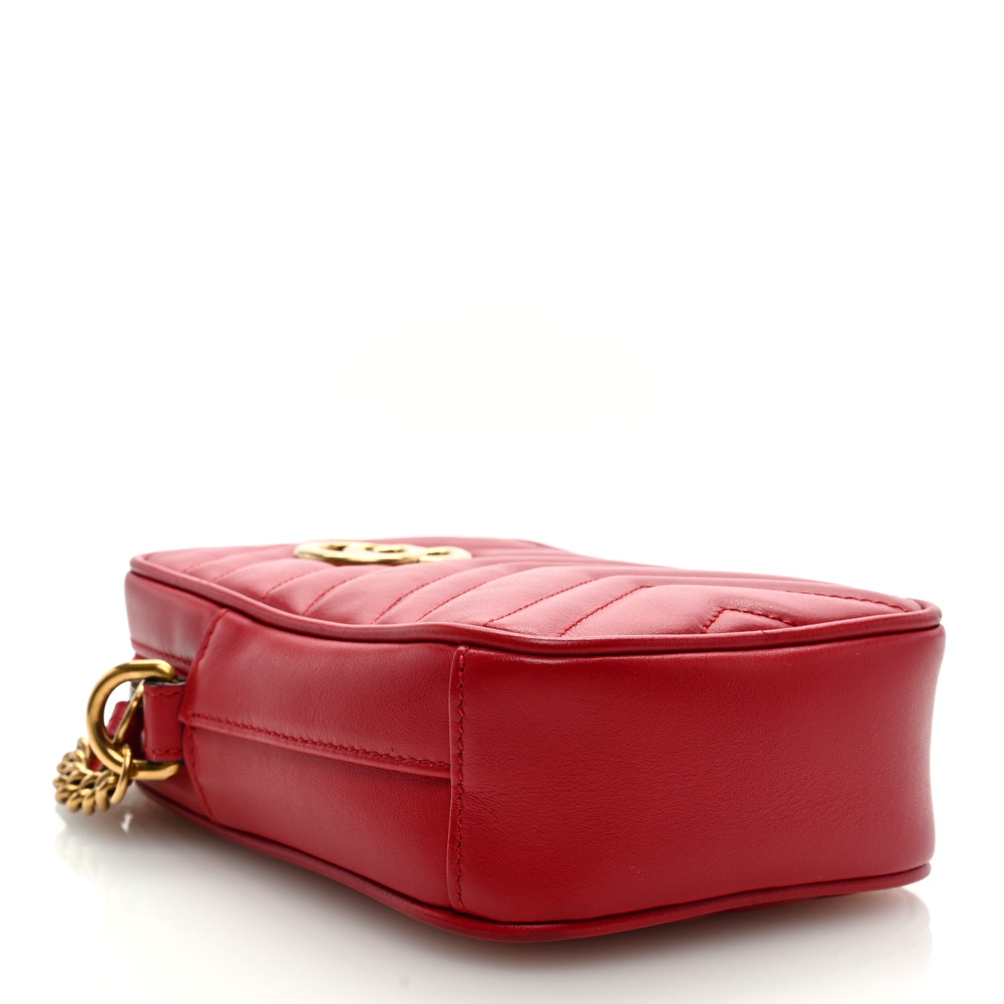 Calfskin Matelasse Mini GG Marmont Crossbody Bag Hibiscus Red