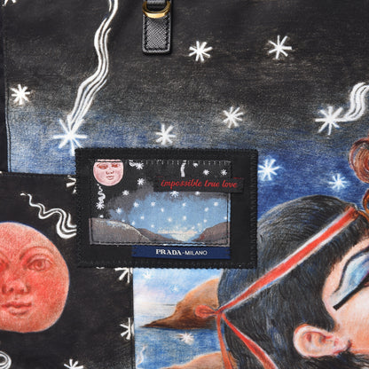 Prada Tessuto Nylon Collage Impossible True Love Printed Tote Blue 8 of 13