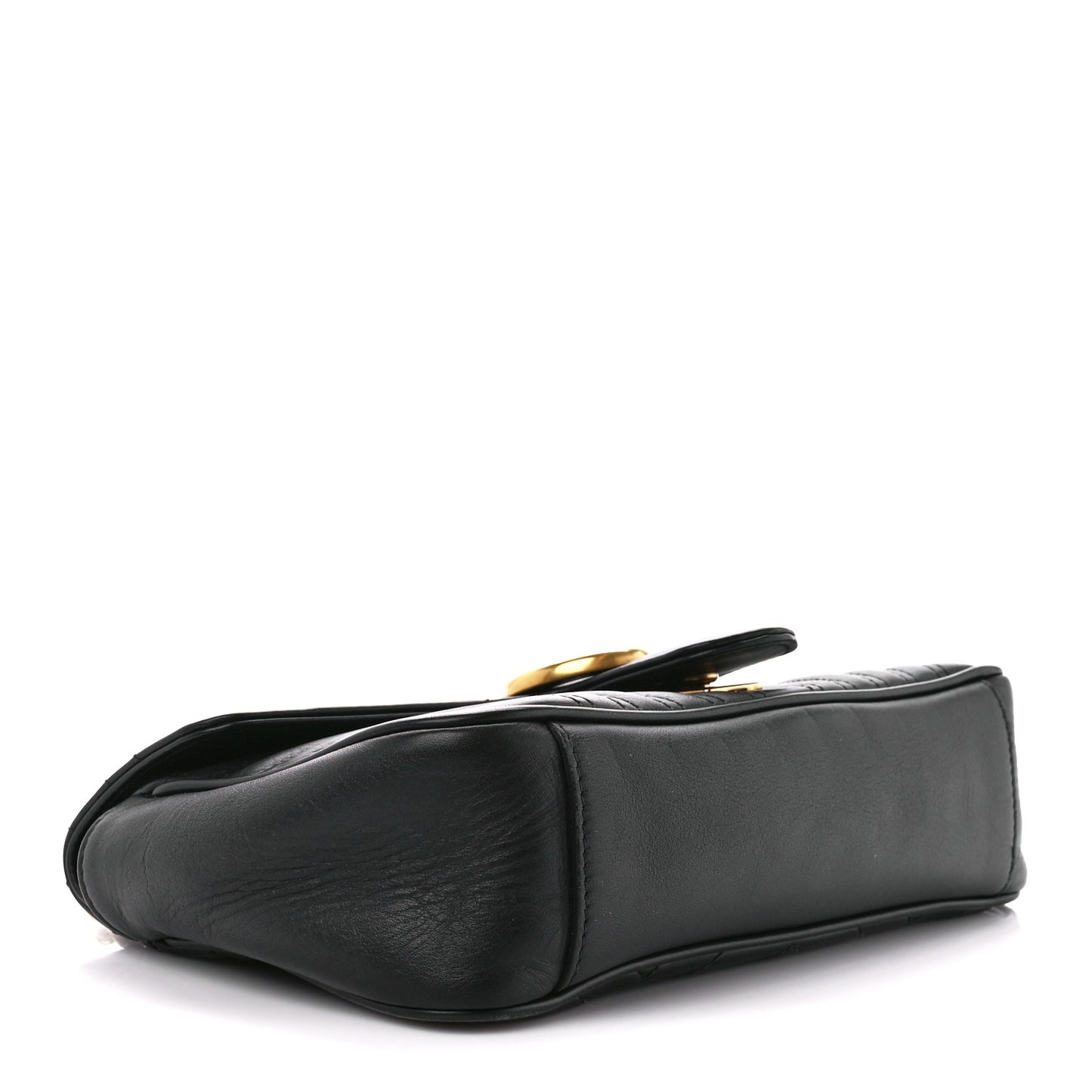 Calfskin Matelasse Small GG Marmont Shoulder Bag Black
