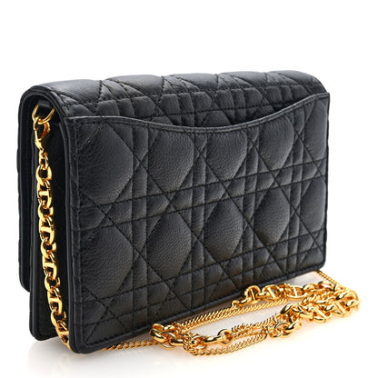 Christian Dior Supple Calfskin Caro Pouch with Chain Black 3 of 10