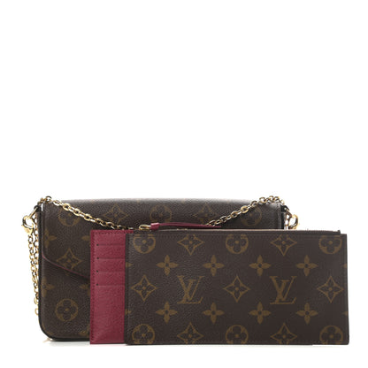Louis Vuitton Monogram Pochette Felicie Chain Wallet Fuchsia 1 of 13