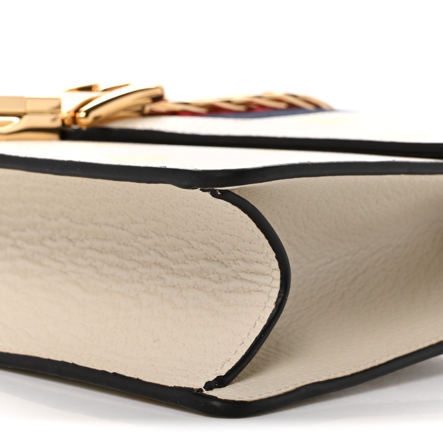 Gucci Textured Calfskin Bee Star Print Small Sylvie Shoulder Bag Mystic White 10 of 13