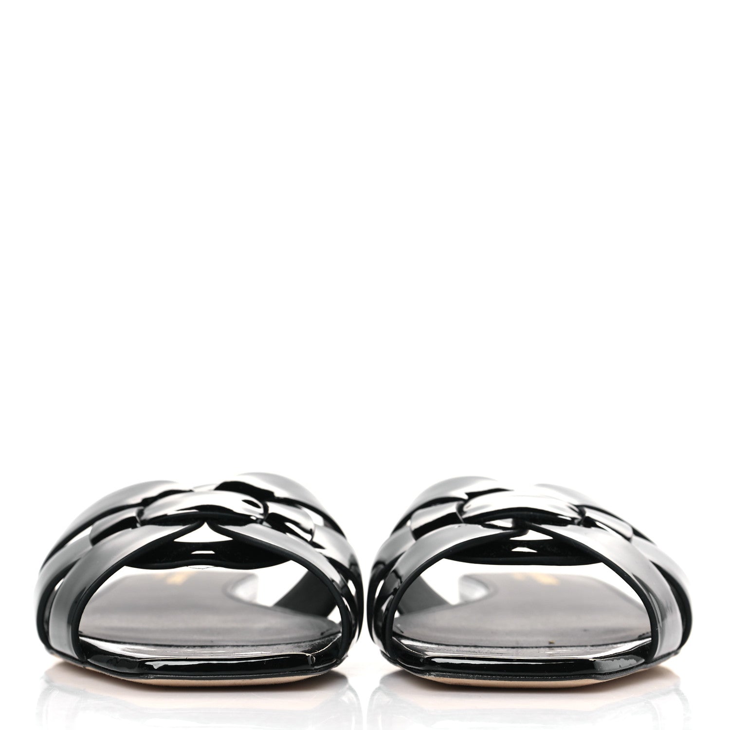 Saint Laurent Patent Tribute 05 Slide Sandals 37 Black 2 of 8