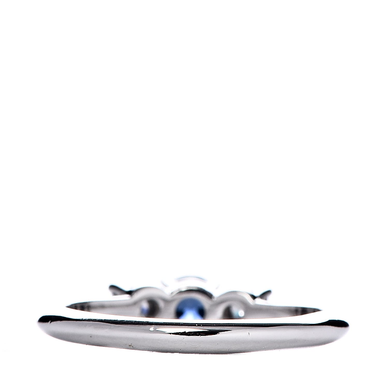 Platinum Diamond Blue Sapphire Ring 51 5.75