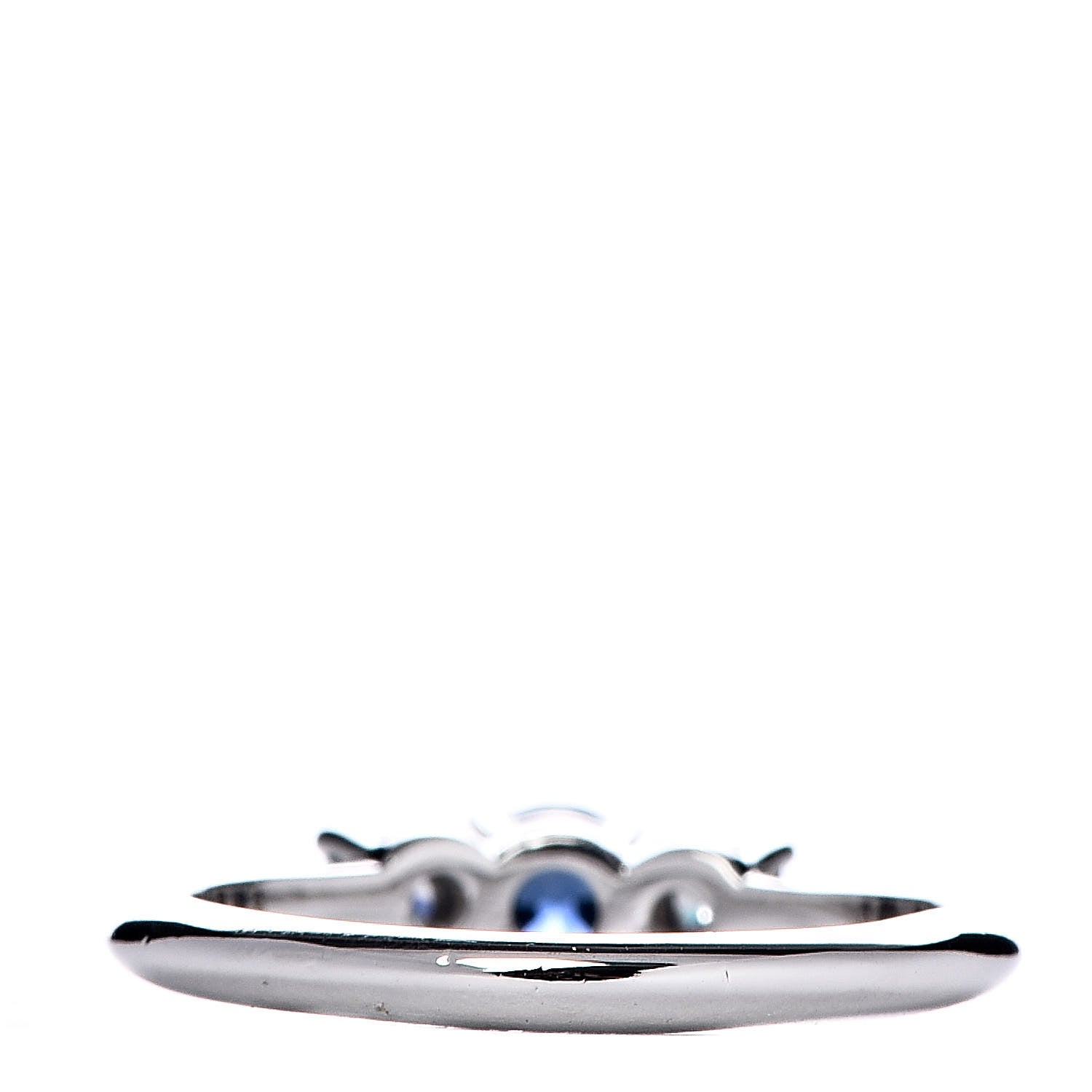 Tiffany Platinum Diamond Blue Sapphire Ring 51 5.75 3 of 4