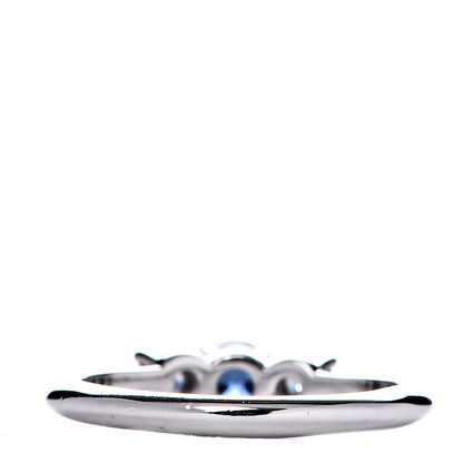 Tiffany Platinum Diamond Blue Sapphire Ring 51 5.75 3 of 4