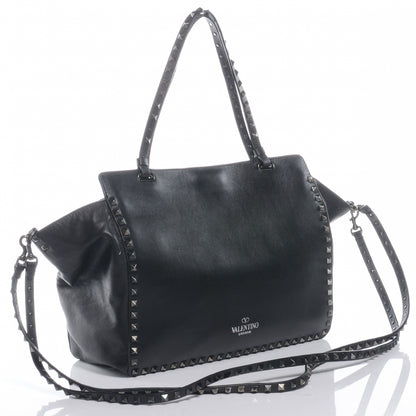 Valentino Garavani Vitello Medium Rockstud All Over Tote Black 3 of 7