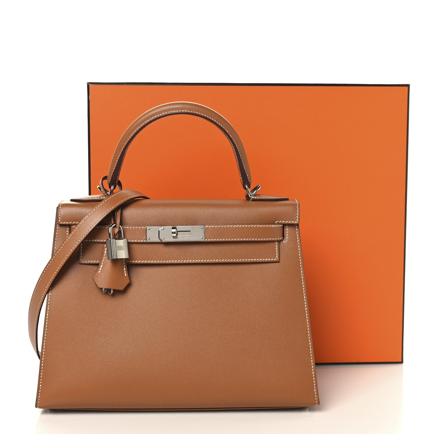 Hermes Madame Calfskin Kelly Sellier 28 Gold 15 of 15