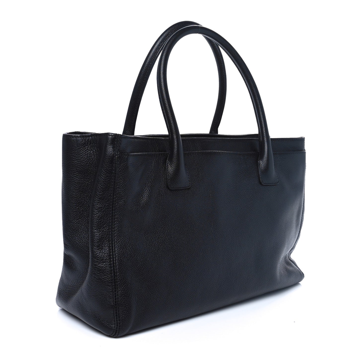 Calfskin Cerf Executive Shopper Tote Black