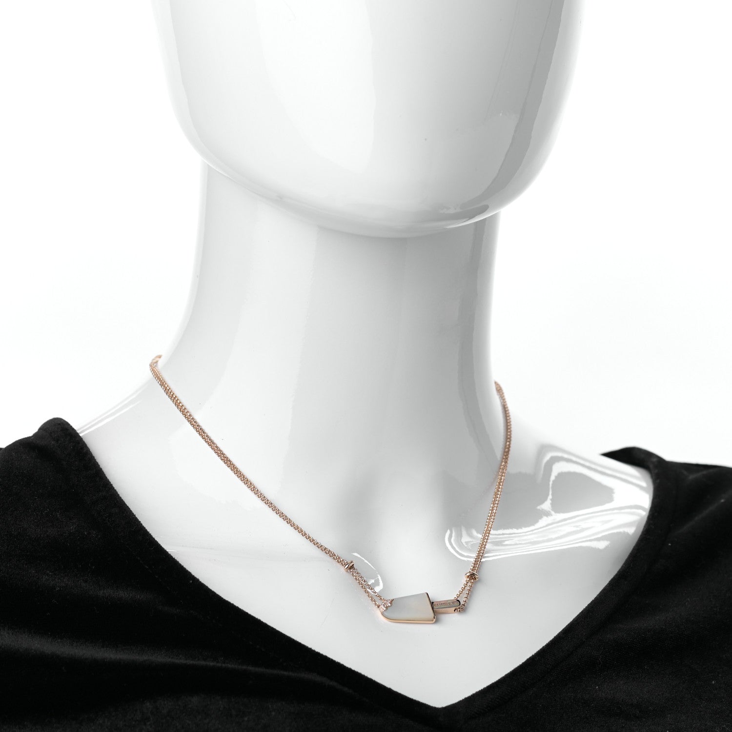 Bulgari 18K Rose Gold Diamond Mother of Pearl Gelati Necklace 2 of 10