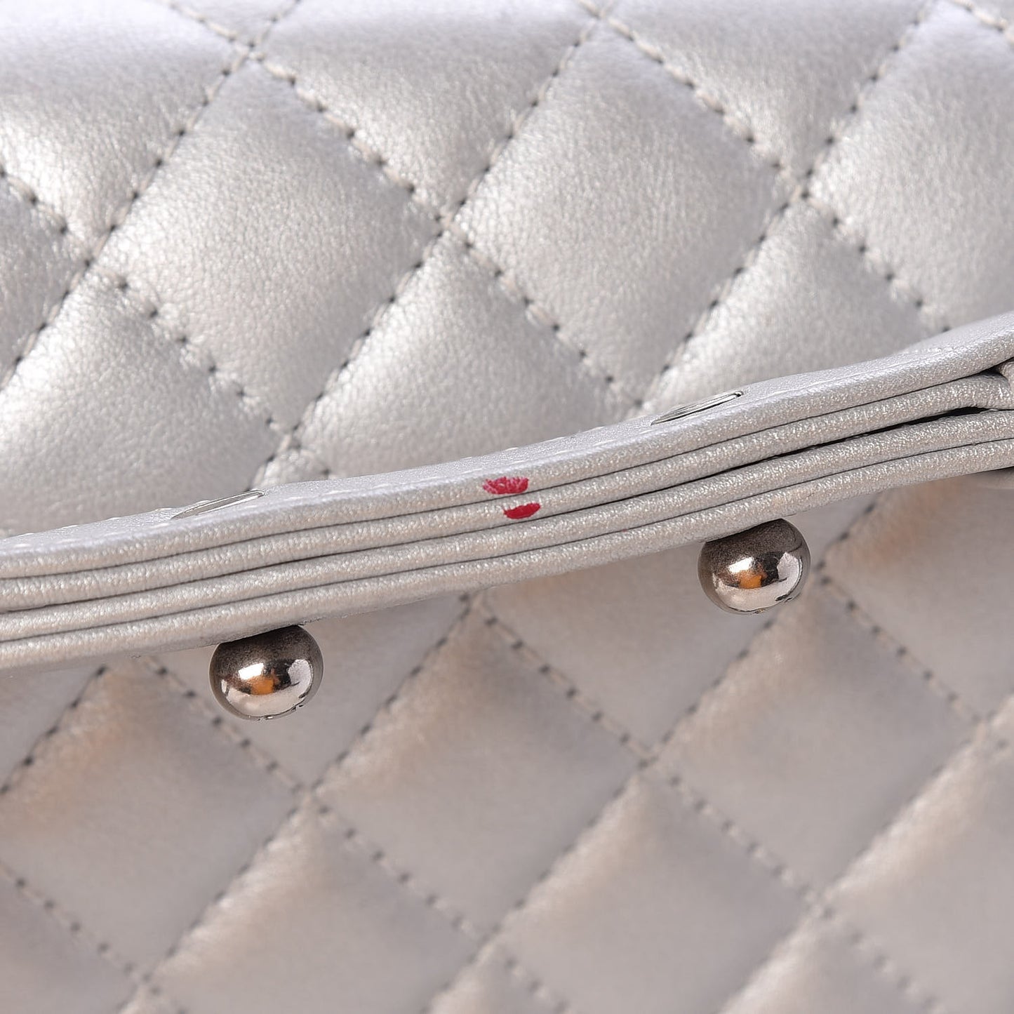 Metallic Lambskin Quilted Medium Boy Flap Silver