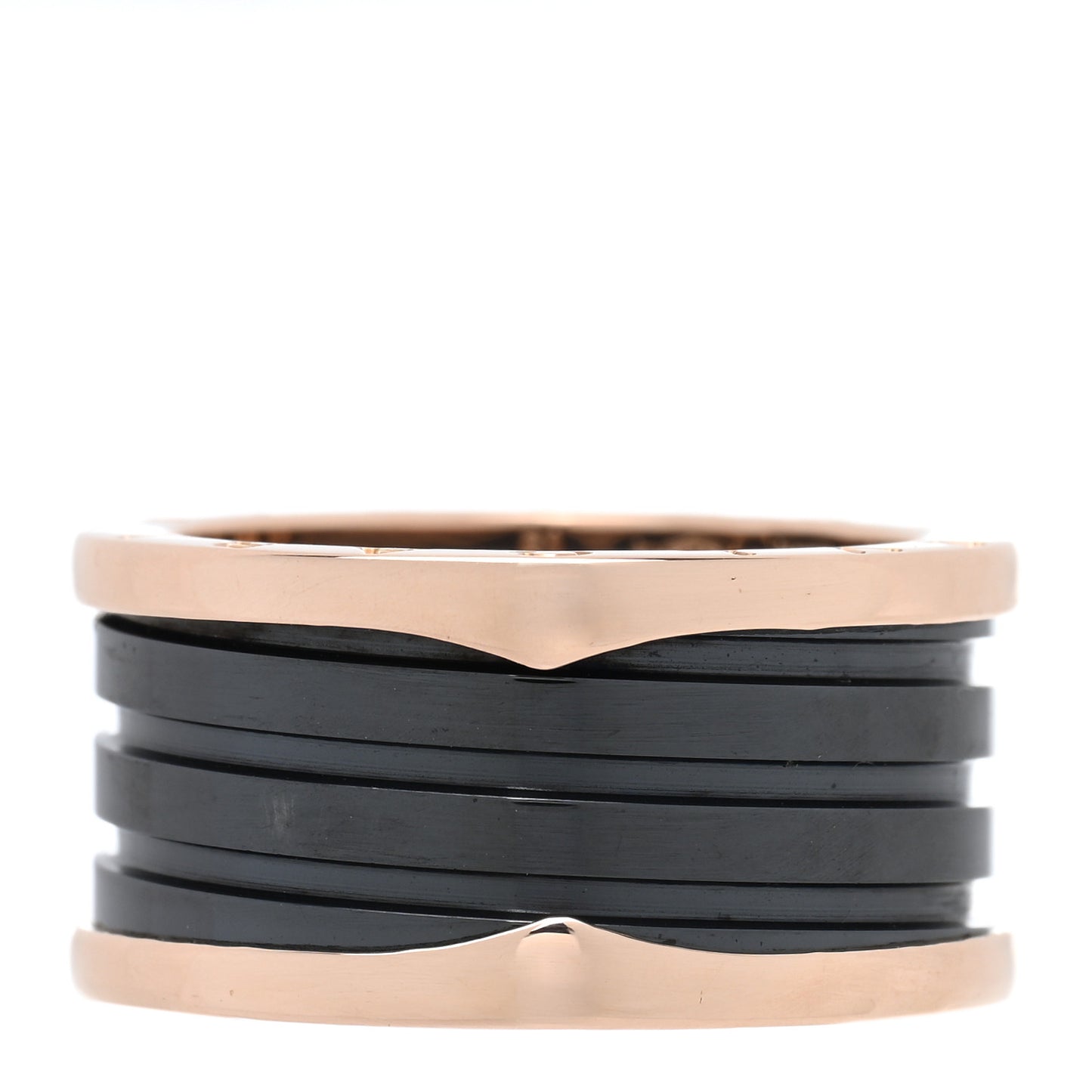18K Rose Gold Black Ceramic B.Zero1 Four-Band Ring 61 9.5