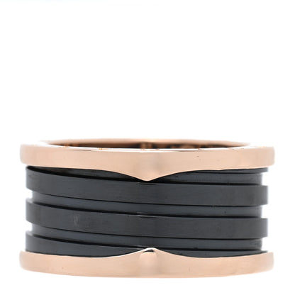 Bulgari 18K Rose Gold Black Ceramic B.Zero1 Four-Band Ring 61 9.5 1 of 4