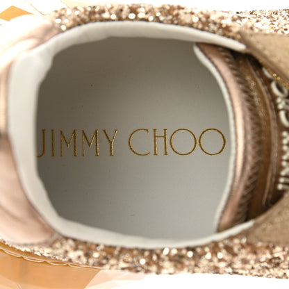 Jimmy Choo Calfskin Glitter Womens Diamond Low Top Sneaker 36 Gold 7 of 10