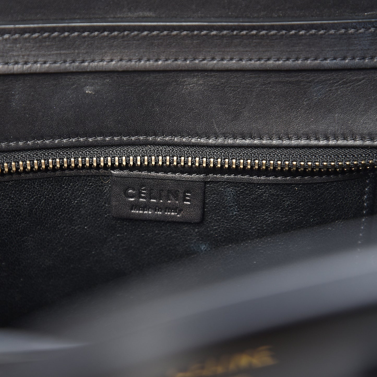 Satin Calfskin Nano Tri-Color Luggage Dark Grey