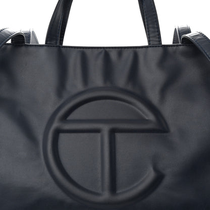 Telfar Vegan Leather Medium Shopping Bag Navy 8 of 11