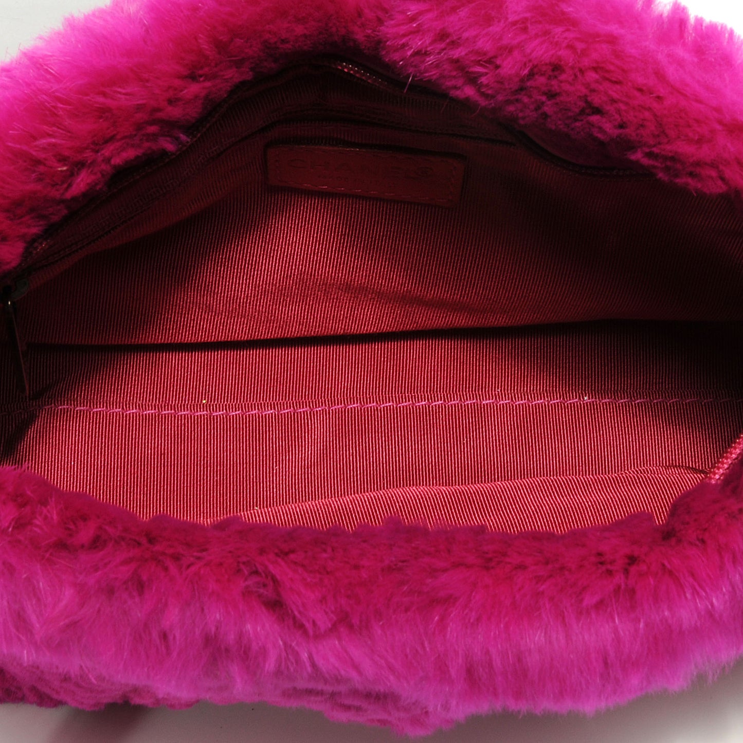 Rabbit Fur Shoulder Bag Fuchsia