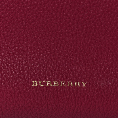 Burberry Grainy Calfskin House Check Medium Banner Tote Mahogany Red 8 of 14