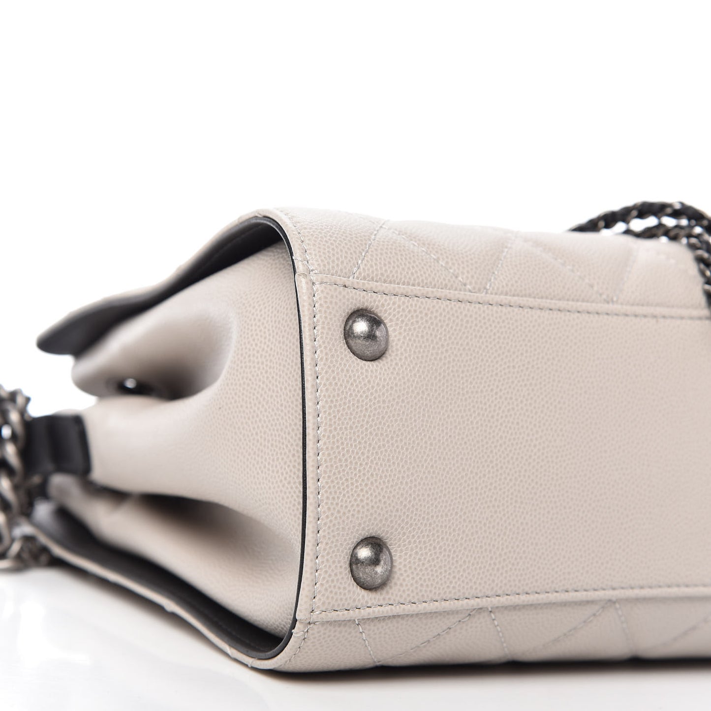 Caviar Quilted Small CC Bucket Bag Grey