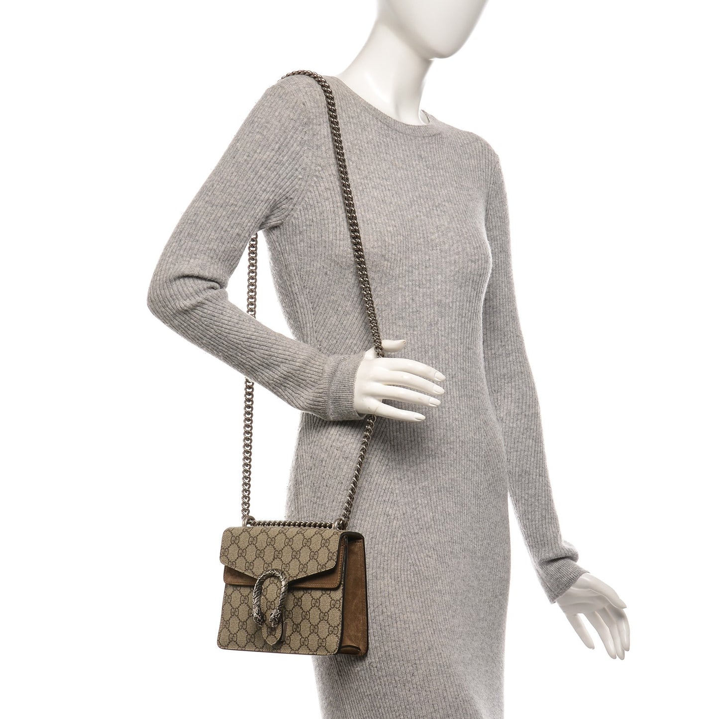 GG Supreme Monogram Mini Dionysus Shoulder Bag Taupe