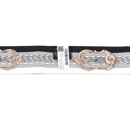 Hermes Silk Bride De Cour Twilly Black White Or Rose 2 of 4