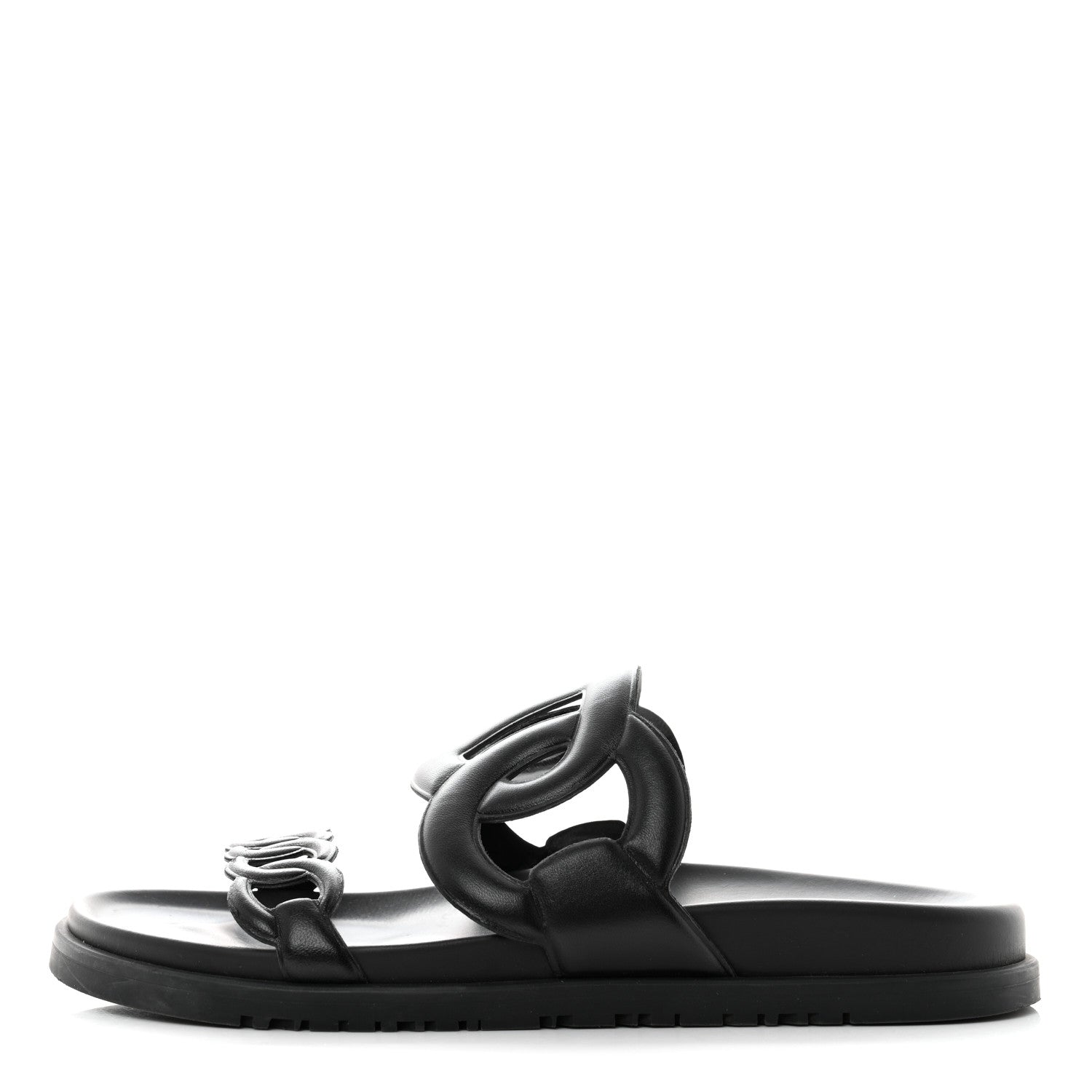 Hermes Nappa Extra Sandals 38.5 Black 1 of 9