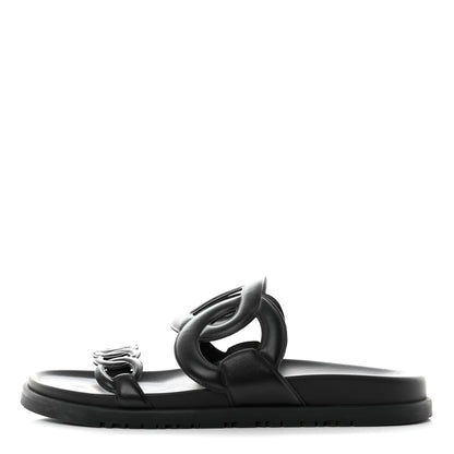 Hermes Nappa Extra Sandals 38.5 Black 1 of 9