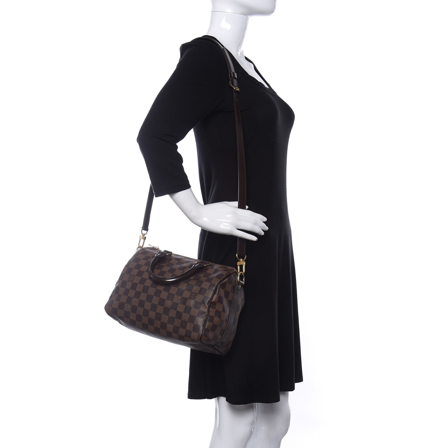 Damier Ebene Speedy Bandouliere 25