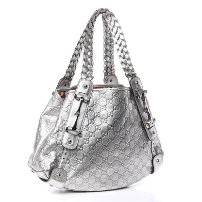 Gucci Metallic Guccissima Small Pelham Shoulder Bag Silver 3 of 14