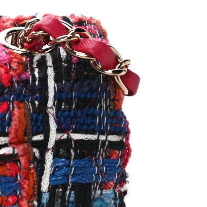 Chanel Tweed Quilted Mini Rectangular Flap Red Pink Black 12 of 12