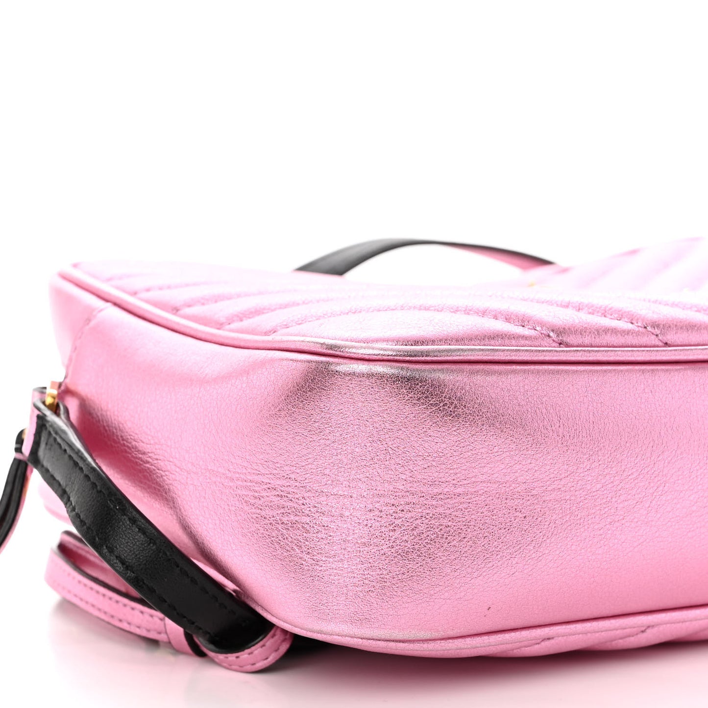 Metallic Calfskin Matelasse Monogram Lou Camera Bag Vegas Pink