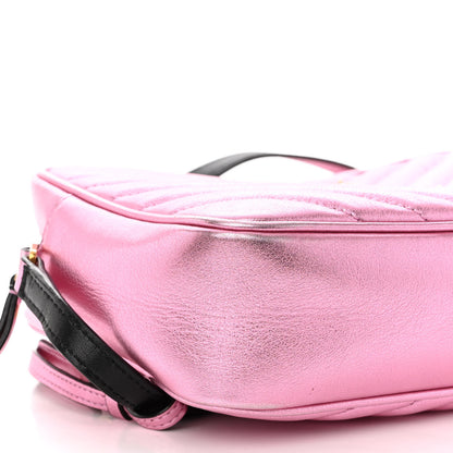Saint Laurent Metallic Calfskin Matelasse Monogram Lou Camera Bag Vegas Pink 8 of 11