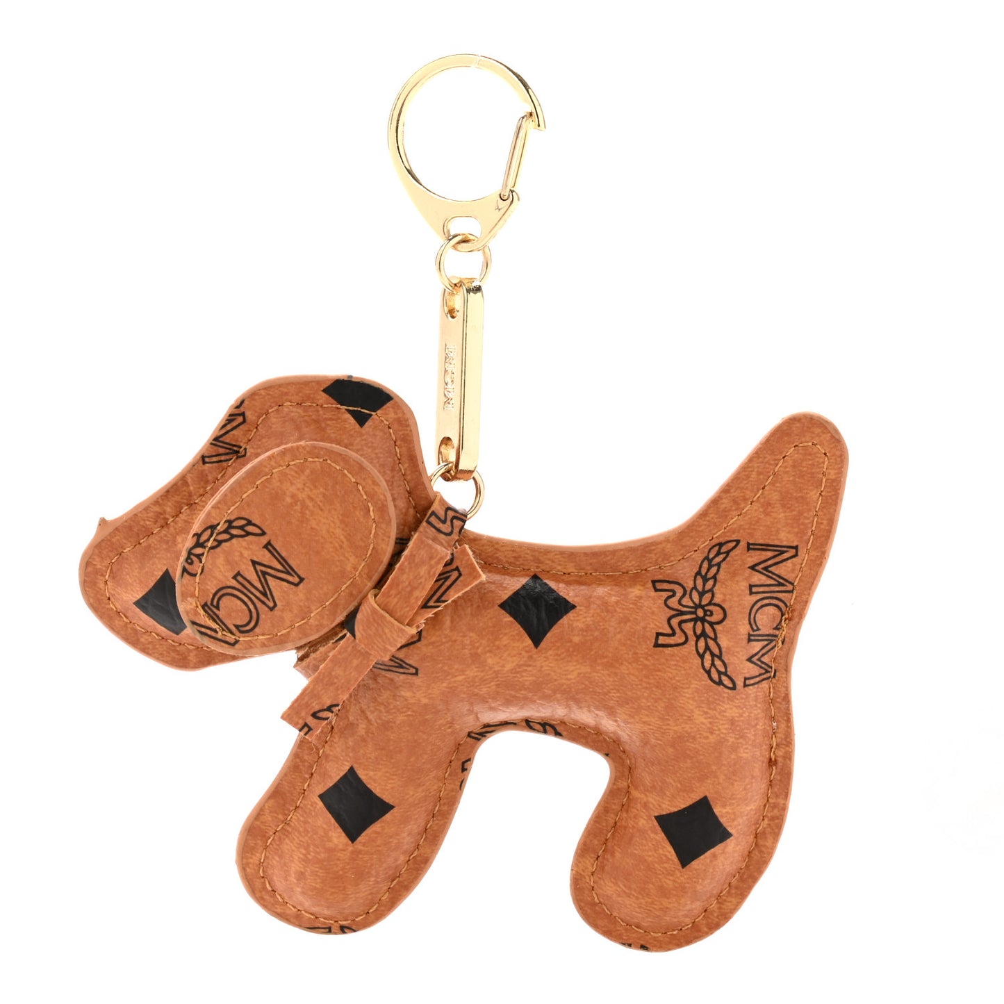 Visetos Dog Key Ring Bag Charm Cognac