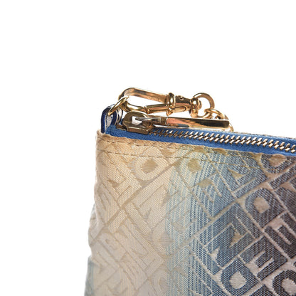 Fendi Canvas Ombre Logo Chain Strap Pochette Blue White 15 of 16