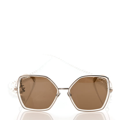 Chanel Butterfly Removable Pearl Chain Sunglasses 4262 Brown 2 of 8