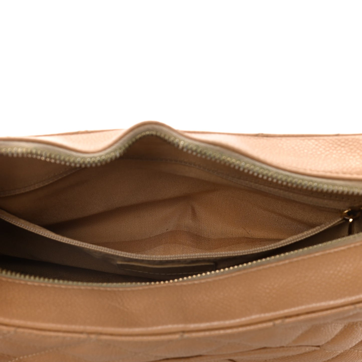 Caviar Quilted Timeless CC Shoulder Bag Beige