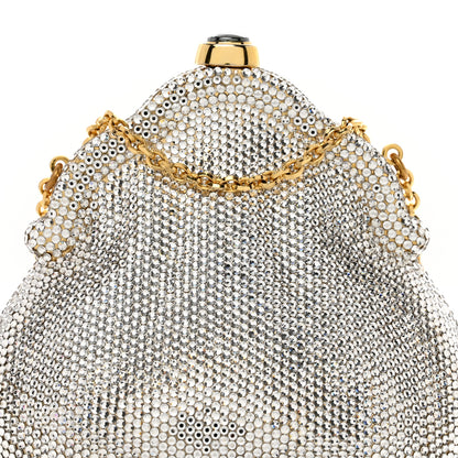 Judith Leiber Swarovski Crystal Chatelaine Minaudiere Clutch Silver Gold 5 of 12