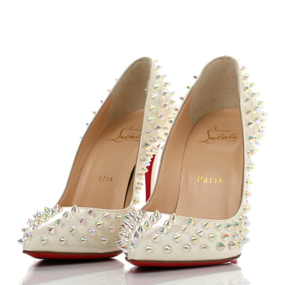 Christian Louboutin Patent Follies Spikes 100 Pumps 36.5 White 3 of 7