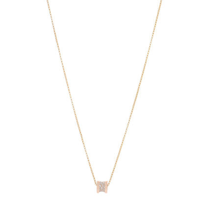 Bulgari 18K Rose Gold Diamond Small B.Zero1 Pave Pendant Necklace 1 of 5