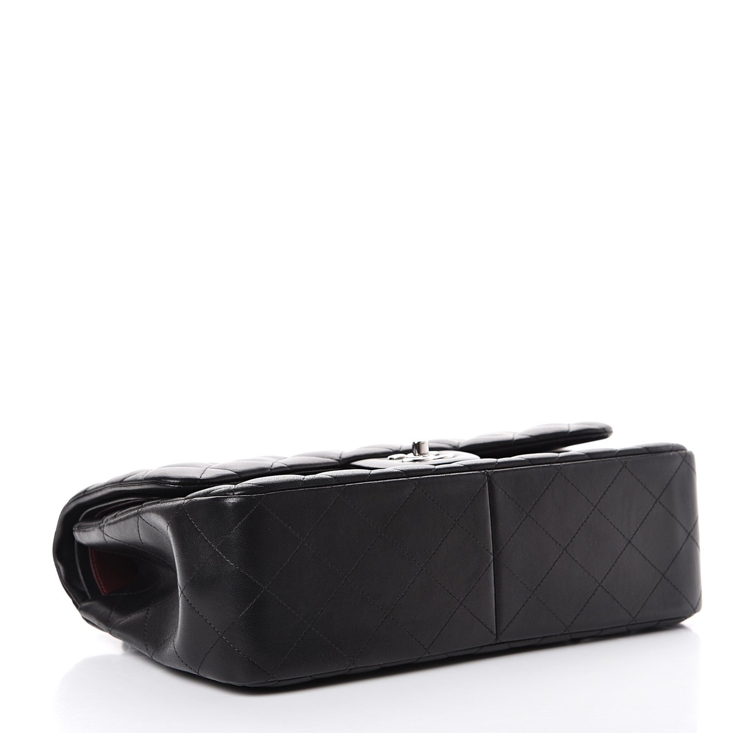 Lambskin Quilted Jumbo Double Flap Black