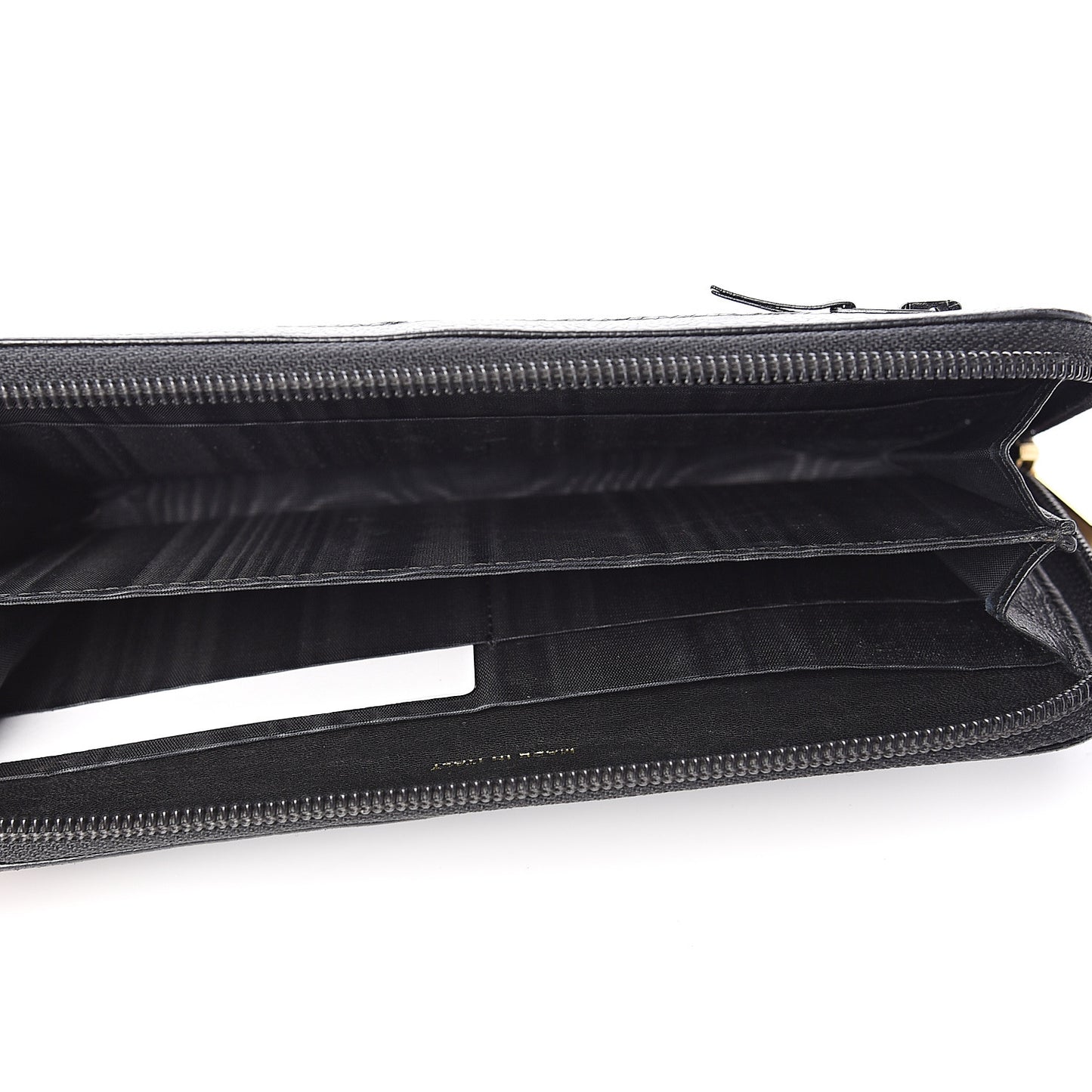 Caviar Timeless CC Large Gusset Zip Around Wallet Black